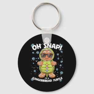 Oh Snap I'm A Gingerbread Turtle Christmas Funny Key Ring