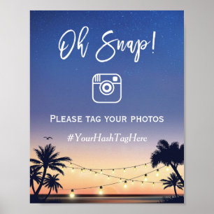 Oh Snap Instagram Hashtag Palm Beach String Lights Poster