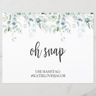 Oh Snap Instagram # Sign - Eucalyptus Wedding