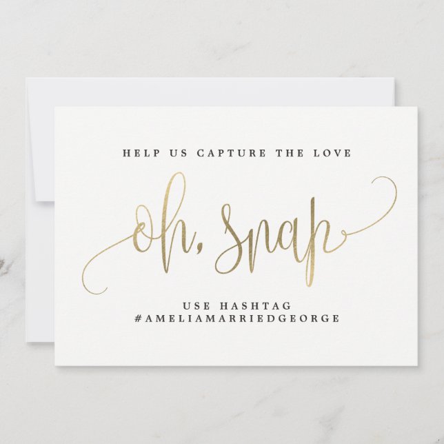 Oh Snap Instagram Sign - Lovely Calligraphy Invitation (Front)