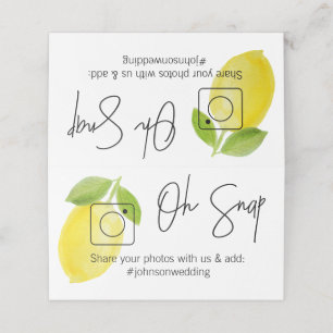 OH SNAP Lemon  Folded table card #hashtag