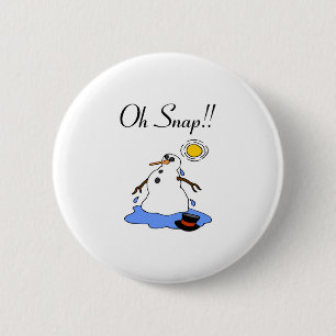 Oh Snap! (Melting Snowman) 6 Cm Round Badge