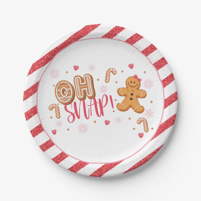 Oh Snap Our Little Cookie Party Plate - WH (Front)
