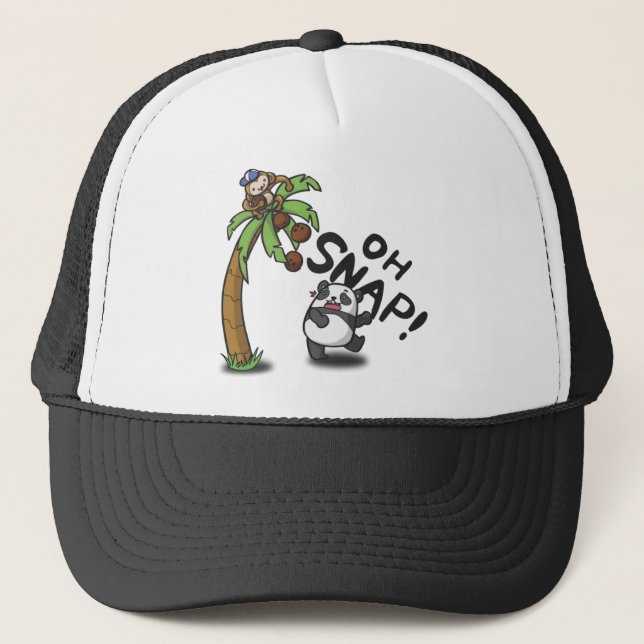 Oh Snap Panda & Monkey Trucker Hat (Front)