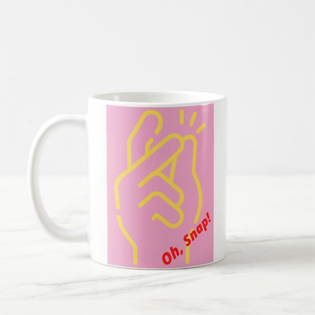 Oh, Snap! Pink and yellow Mug  (Left)
