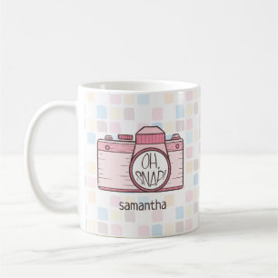 Oh Snap! Pink Pastel Camera Coffee Mug