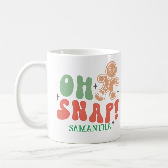 Oh snap retro funny Christmas saying personalised Coffee Mug (Left)
