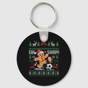 Oh Snap Soccer Gingerbreadman Christmas Ugly Xmas Key Ring