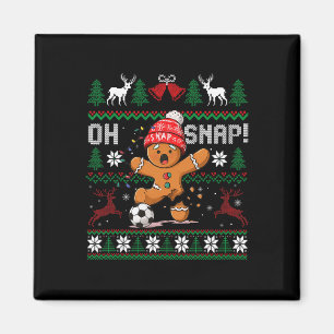 Oh Snap Soccer Gingerbreadman Christmas Ugly Xmas Magnet