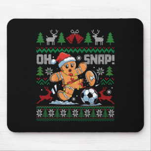 Oh Snap Soccer Gingerbreadman Christmas Ugly Xmas Mouse Mat