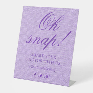 Oh Snap Social Media Chic Modern Wedding Event Pedestal Sign