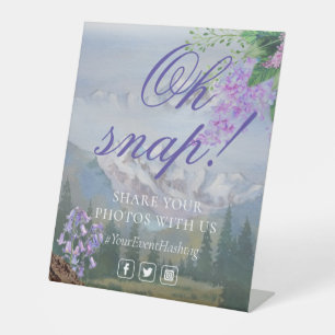 Oh Snap Social Media Chic Modern Wedding Event Pedestal Sign