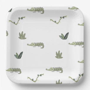 Oh Snap Swamp Crocodile Birthday Party Paper Plate