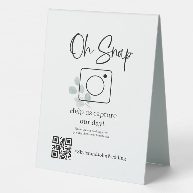 Oh Snap Table Top Sign (Back)