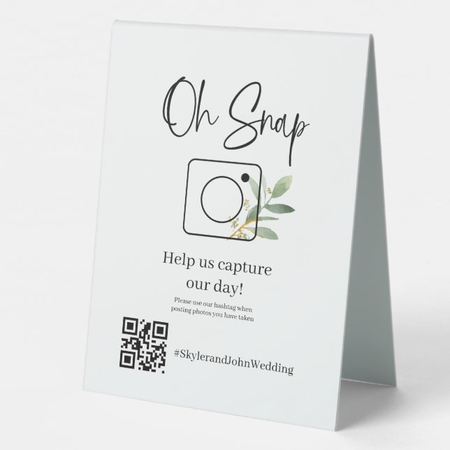 Oh Snap Table Top Sign (Back)