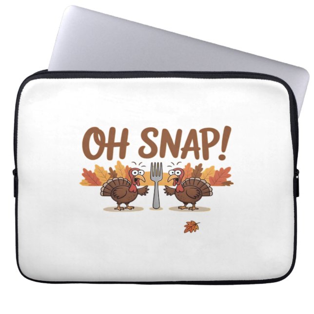 Oh Snap Turkey Day Funny Night Of Thanksgiving Ess Laptop Sleeve (Front)