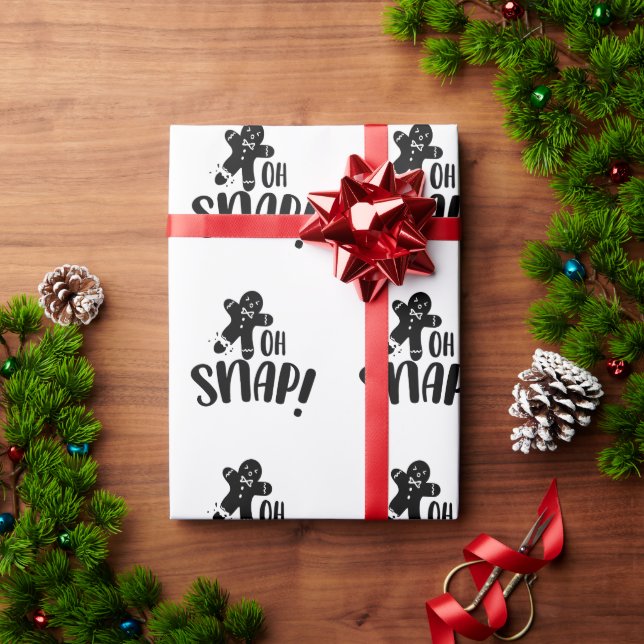 Oh Snap Typography Christmas Holiday Wrapping Paper (Holiday Gift)