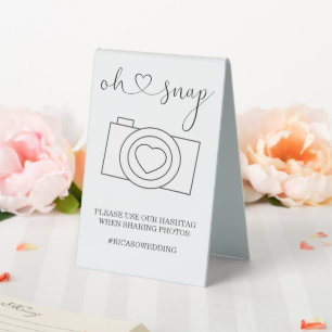 Oh Snap Wedding Photo Hashtag Personalised