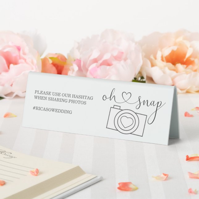 Oh Snap Wedding Photo Hashtag Personalized (In SItu (Wedding))