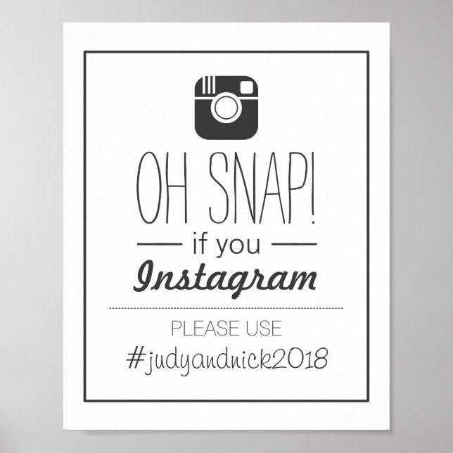 Oh Snap! Wedding Sign (Front)