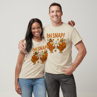Oh Snap Wishbone Breaking Turkeys Thanksgiving T-Shirt