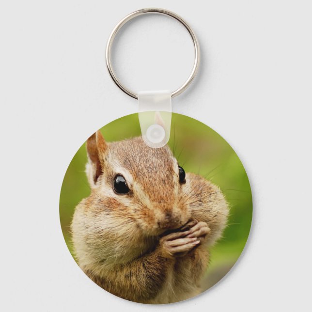 Oh So Cheeky Chipmunk Key Ring (Front)