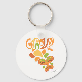 Oh So Groovy Fun Typeography Key Ring