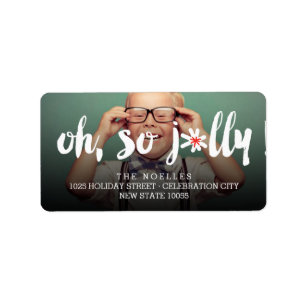 Oh So Jolly! Brush Holiday Photo Address Labels