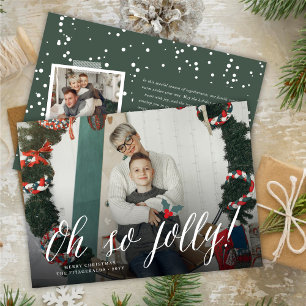 Oh So Jolly Simple Script Modern Christmas Photo Holiday Card