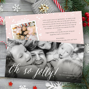 Oh So Jolly Simple Script Modern Christmas Photo Holiday Card