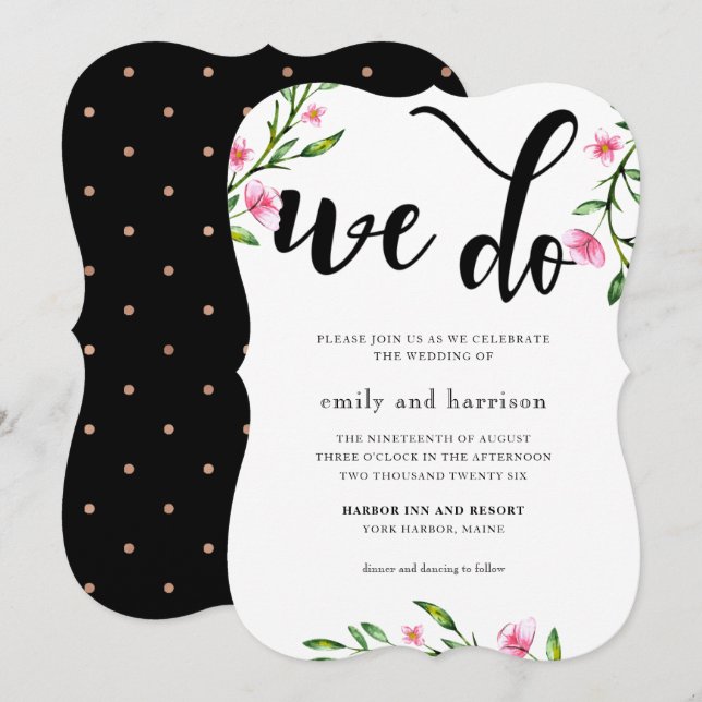 Oh So Lovely Typography Wedding Invitation (Front/Back)