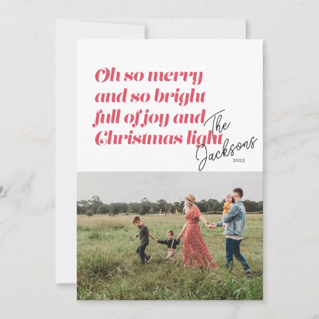 Oh So Merry Christmas modern Card (Front)