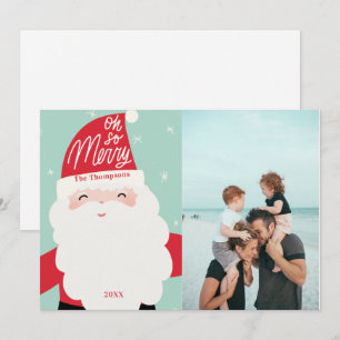 Oh So Merry Cute Santa Holiday Card