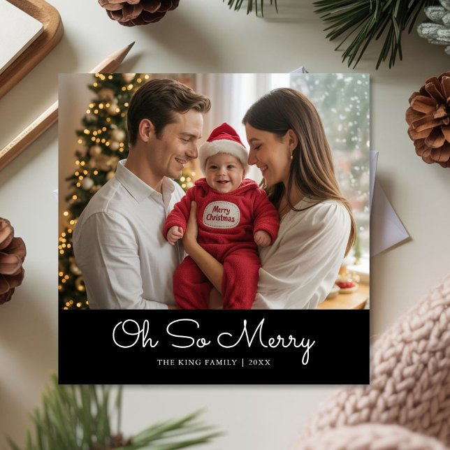 Oh So Merry Family Christmas Greeting Card (Creator Uploaded)
