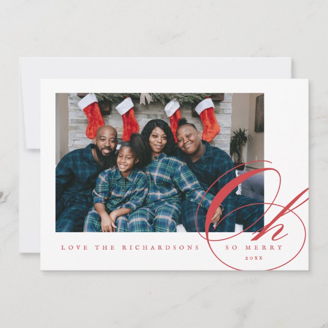 Oh So Merry Holiday Photo Card (Front)
