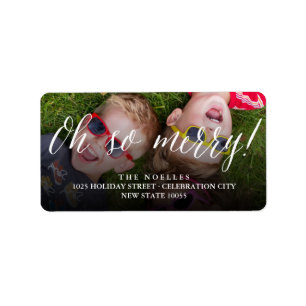 Oh So Merry Simple Script Christmas Return Address Label