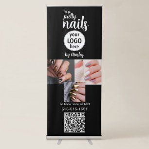 Oh So Pretty Nail Artist Logo Photo QR Code Retractable Banner