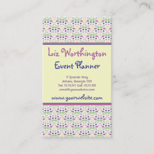 Oh So Pretty Pink and Green Polka Dot Party Business Card