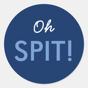 Oh Spit Baby Shower Sprinkle Pun in Pink or Blue Classic Round Sticker