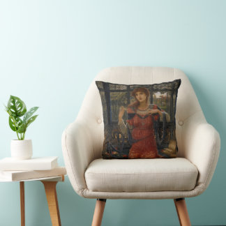 Oh Swallow, Swallow by John Melhuish Strudwick Cushion