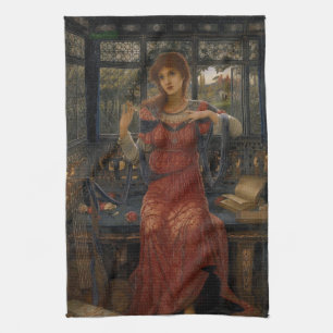 Oh Swallow, Swallow by John Melhuish Strudwick Tea Towel