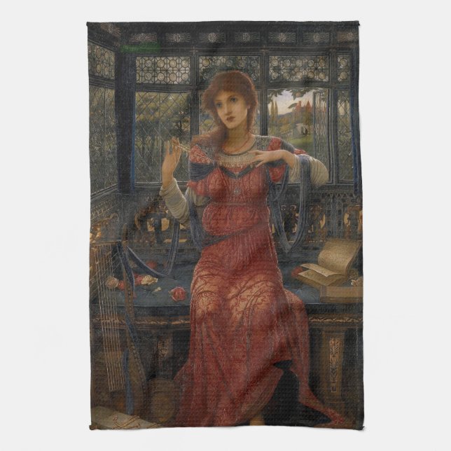 Oh Swallow, Swallow by John Melhuish Strudwick Tea Towel (Vertical)