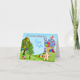 Oh Sweet Candy  Cupcake Land Thank You Note Cards