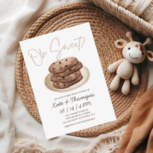 Oh Sweet   Cookie Dessert Neutral Baby Shower  Invitation