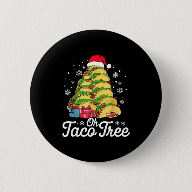 Oh Taco Tree Christmas Cute Xmas Mexican Food Love 6 Cm Round Badge (Front)