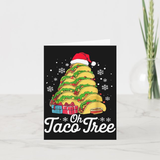 Oh Taco Tree Christmas Cute Xmas Mexican Food Love Card (Front)