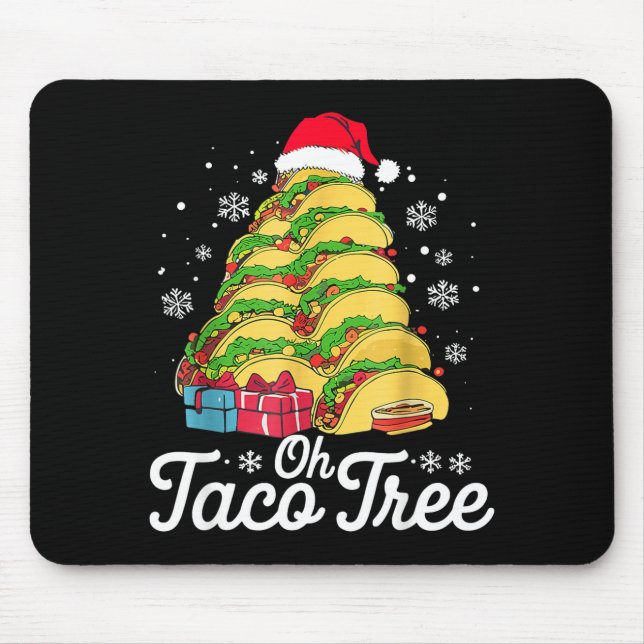 Oh Taco Tree Christmas Cute Xmas Mexican Food Love Mouse Mat (Front)