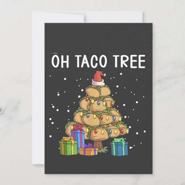 Oh Taco Tree Funny Mexican Food Ugly Christmas  Invitation (Front)