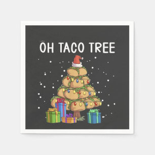 Oh Taco Tree Funny Mexican Food Ugly Christmas  Napkin