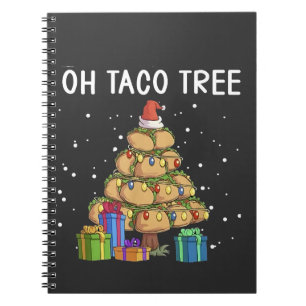 Oh Taco Tree Funny Mexican Food Ugly Christmas Notebook